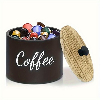 Coffee Filter Holder Wooden Container With Lid